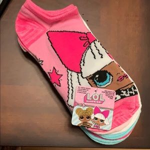 L.O.L Surprise! Girls L No Show Socks, 6 Pack